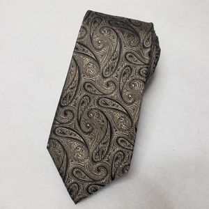 Chaps Black & Gold Paisley Silk Tie